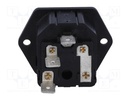 Conector alimentación IEC macho chasis 10A c/portafusible. Mod. 815-830