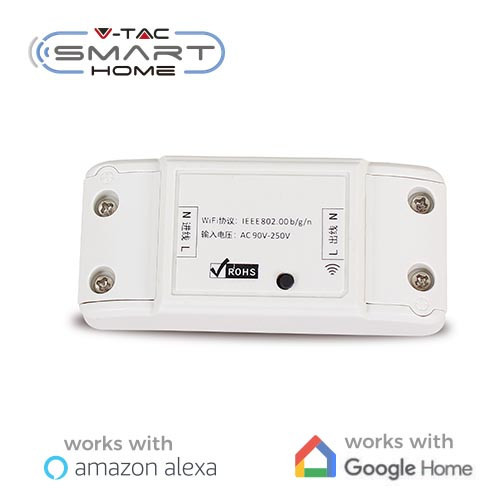 Interruptor Smart Home WIFI compatible con Amazon Alexa y Google Home V-TAC. Mod. 8422