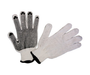 Guante de polyester - algodón. Motas de PVC en palma y dedos. Mod. 90.020/7