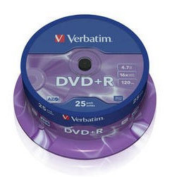 Tarrina DVD+R Verbatim 25 unds. Mod. 0701-02