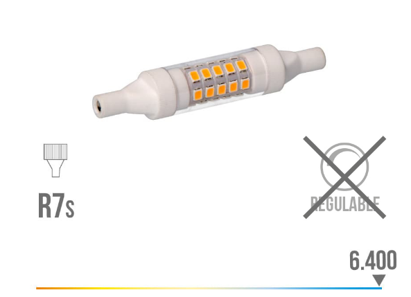 Bombilla lineal R7S LED 78MM 5.5W 6400K. Mod. 98981