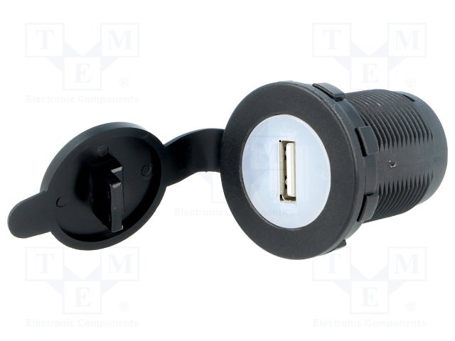 Alimentador de coche USB A tomacorriente 5V 2,1A negro. Mod. A13-194A-BB3