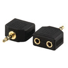 Adaptador 2 jack hembras de 3.5mm a jack macho stereo de 3.5mm