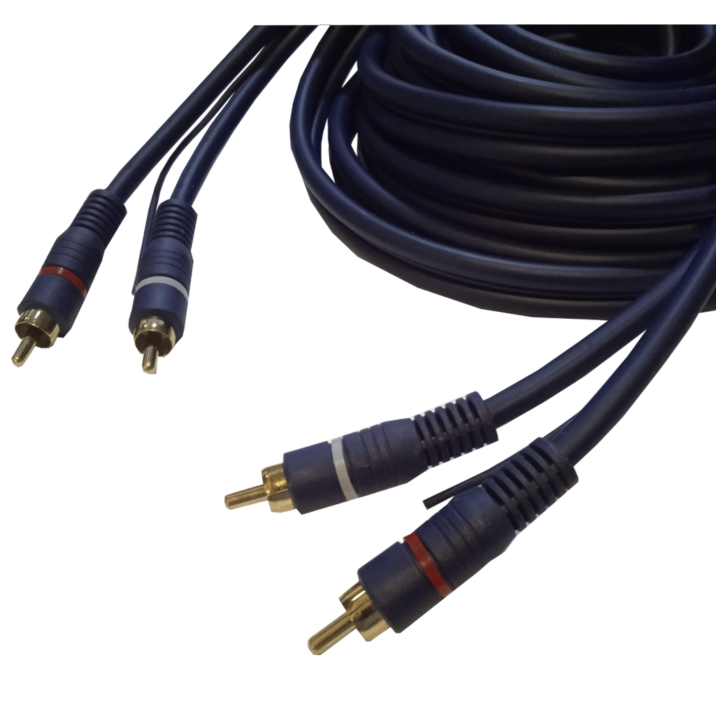 [AC500SWMON] Cable 2 RCA a 2 RCA macho y remoto 5 metros Libre de oxígeno. Mod. 1206/5