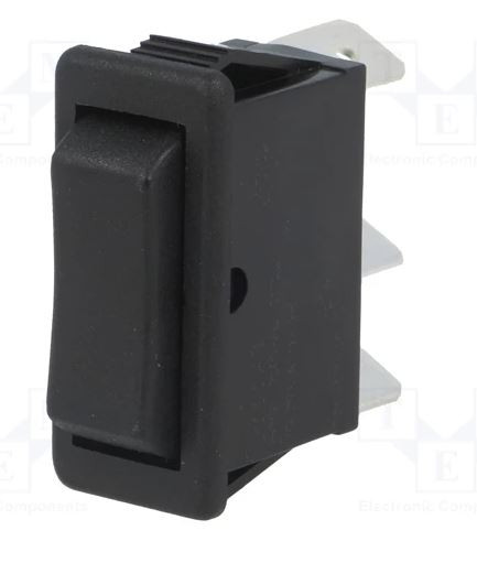 Interruptor basculante 3 posiciones retorno (ON)-OFF-(ON) 250VAC 16A. Mod. AE-C1522ATAAA