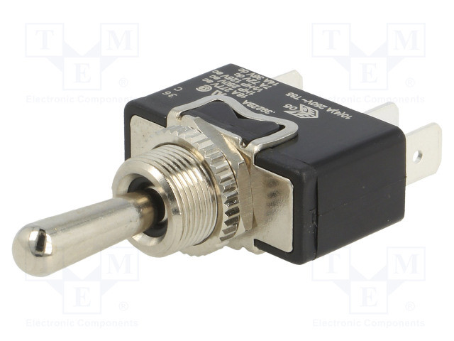 Interruptor palanca 3 posiciones (ON)-OFF-(ON) 16A/250VCA. Mod. C3922BA