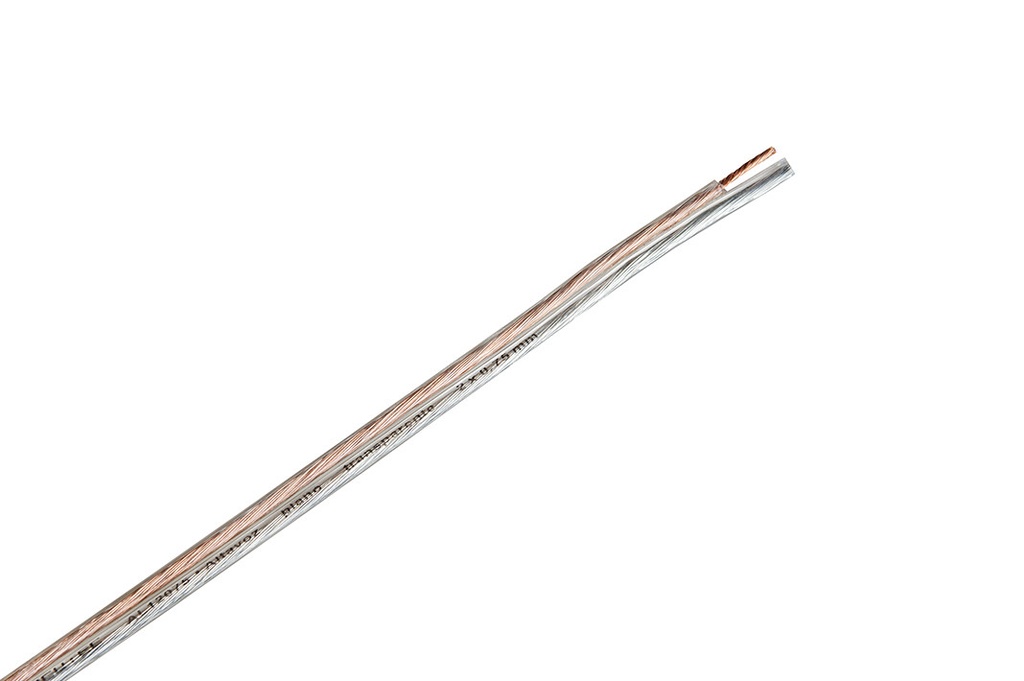 Cable Altavoz Plano Transparente 2x0,75 mm2. Mod. AL12075