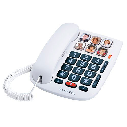 Teléfono sobremesa teclas grandes Alcatel blanco. Mod. TMAX10