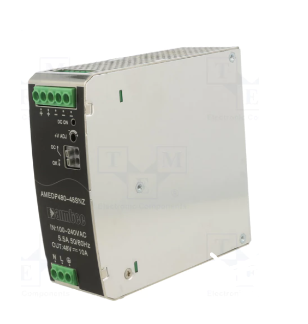 Fuente de alimentación carril din 48VDC 10A 480W. Mod. AMESP320-48S277NZ