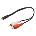 Conexión adaptador de audio jack estéreo 2 RCA macho - 3.5 mm hembra. Mod. AU4000024