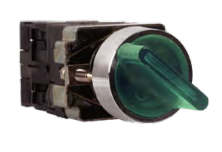 Selector rotativo 3 posiciones luminoso 230VAC Verde. Mod. ASB2BK3365