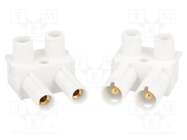 Pareja conectores macho hembra 2 pines 10A. Mod. 7600-0002-02