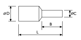 Puntera doble aislada 2x2.5mm2 azul. Mod. 2040178