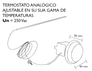 Termostato empotrar 10-40 ºC. Mod. Ty95