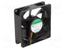 Ventilador axial 12VDC 80x80x25mm 3 hilos. Mod. EF80251B1-G99-A