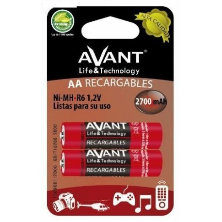 Pila AVANT recargable R6 2700mah. Mod. AV1045