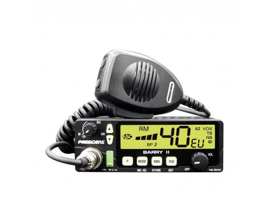 Emisora CB 27MHz 12/24V AM/FM President. Mod. BARRY II+