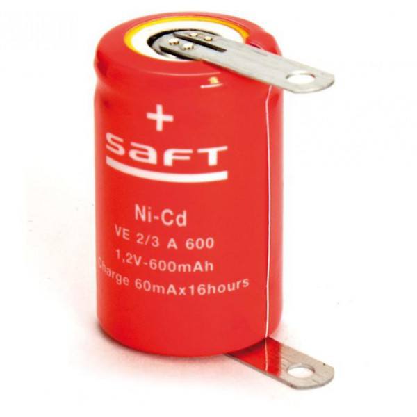 Batería recargable 1/2A, 2/3A Ni-Cd 1.2V 600MAH. Mod. BAT054