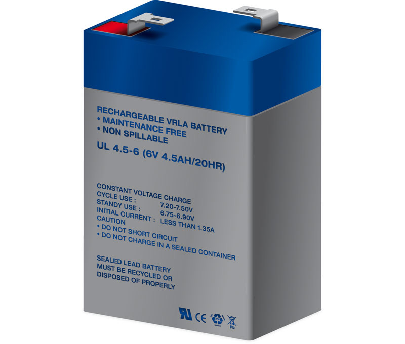 Batería plomo 6,0V/4,5Ah 70x48x107mm. Mod. HCP473