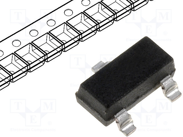 Diodo conmutador SMD 75V 4ns SOT23. Mod. BAV99-7-F