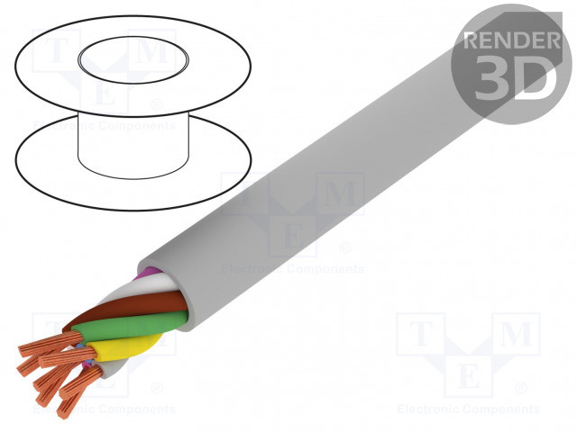 Manguera 7x0,5mm2 sin blindaje 300V PVC Cu precio metro. Mod. BITNER-S30084