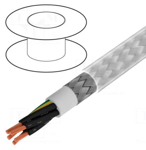Manguera cable Cu 18x1mm2 transparente apantallado  300/500V. Mod. MT18X1
