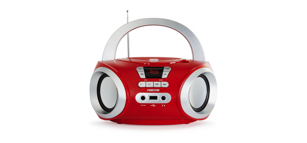 Radio CD bluetooth USB rojo Fonestar. Mod. BOOM-50R