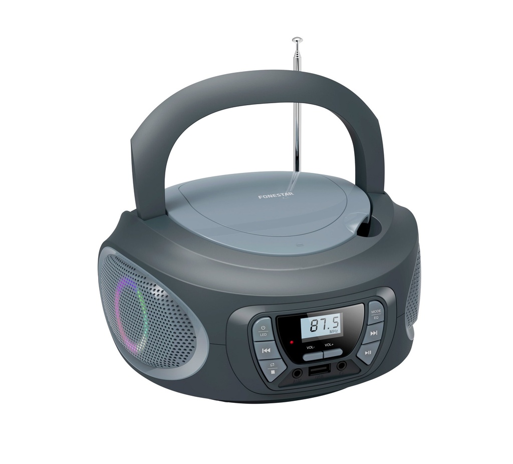 Radio CD USB 2x6.5W gris Fonestar. Mod. BOOM-ONE-G