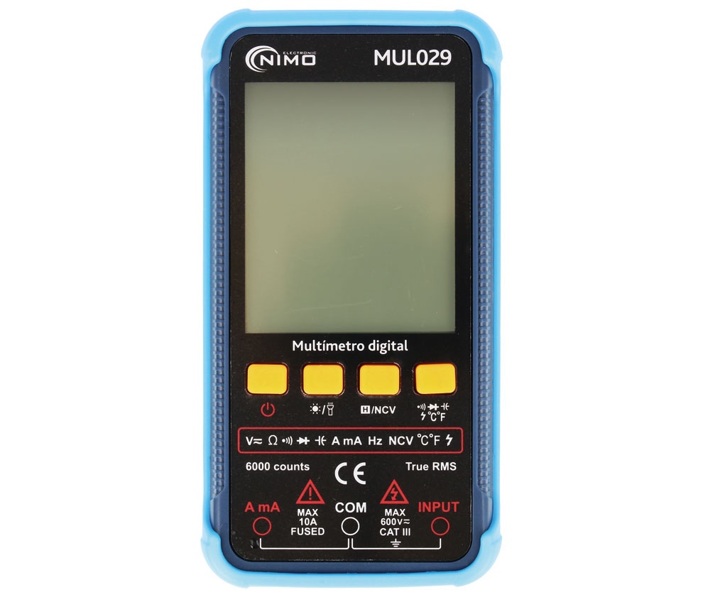 Multímetro auto rango de bolsillo True RMS CAT. III 600V. Mod. MUL029