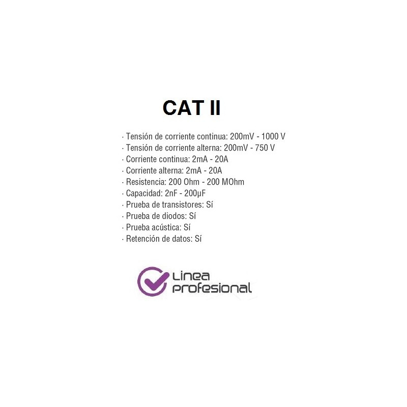 MULTIMETRO DIGITAL CAT II 1000V. Mod. BR30-00032