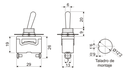 Interruptor palanca OFF-ON c/ tornillos 2 patillas 250V/10A. Mod. 11463ITSP101AA1