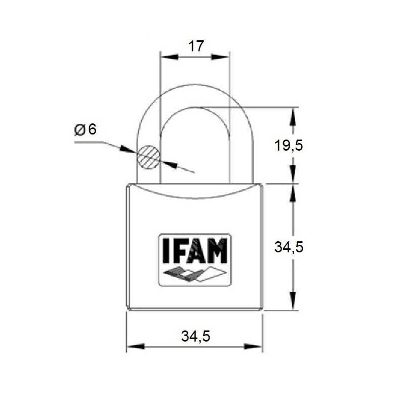 Candado Iberdrola niquelado arco corto IFAM. Mod. Z35