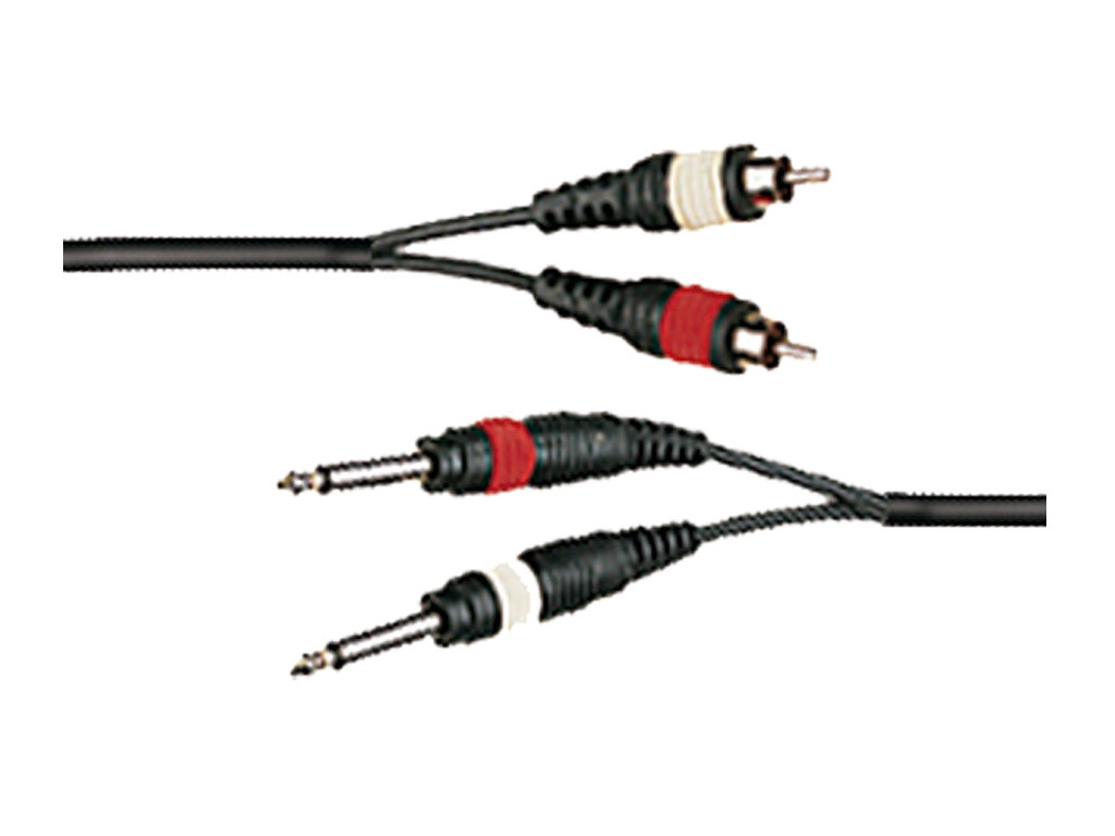 Cable de señal con conectores RCA y Jack ¼". 3 metros AMS. Mod. CBL143