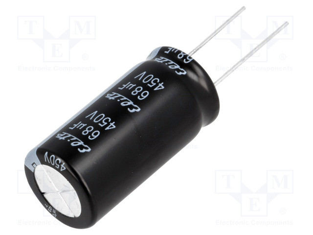 Condensador electrolítico THT 68uF 450VCC ±20%. Mod. CC68450