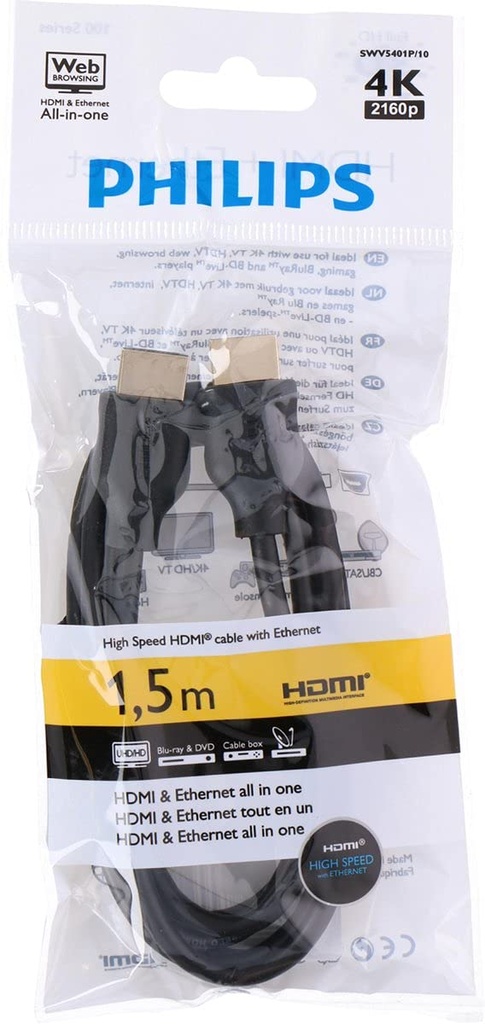 [SWV5401P10FSK] Conexión HDMI macho macho 1.5m Philips. Mod. SWV5401P/10