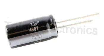 Condensador electrolítico 33uf 450v  16x20 105º