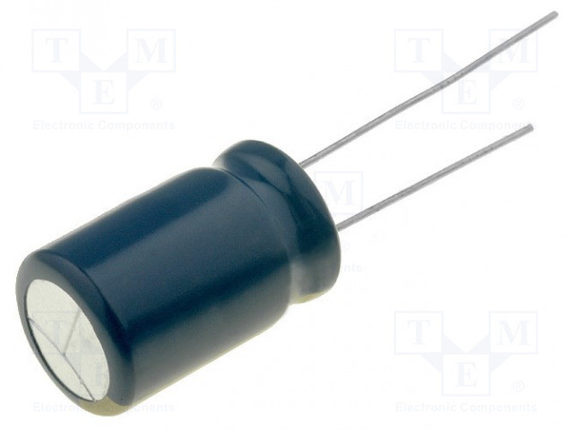 Condensador electrolítico de baja impedancia 180uF 35VCC. Mod. CE35180