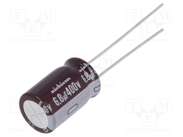 Condensador electrolítico 6,8uf 400v 10x16mm 20%. Mod. CE6.8400