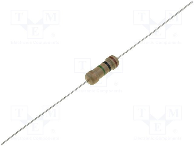 Resistencia de carbón THT 470kΩ 0,5W ±5% Ø3,2x9mm. Mod. R0.5W470K