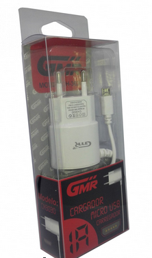 Cargador de Red MicroUSB 1000 mAh GMR. Mod. CH-3030