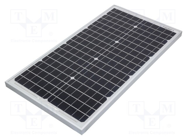 Panel solar 12V 30W monocristalino 650x350x25mm. Mod. CLSM30M