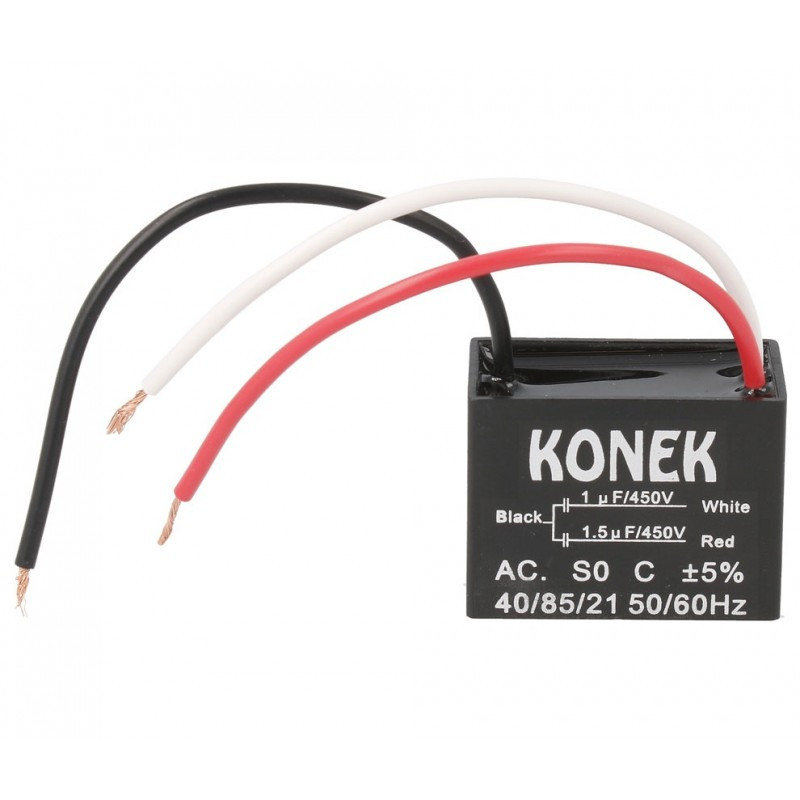 Condensador para motor 1+1.5uF/450V AC 3 HILOS. Mod. CMVD001