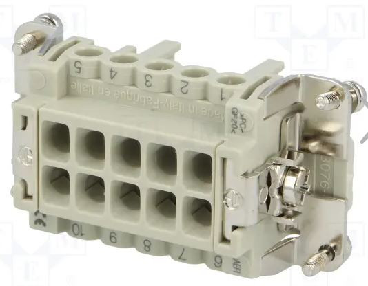 Conector HDC hembra CNE PIN 10+PE 57.27 16A 500V ILME. Mod. CNEF10T