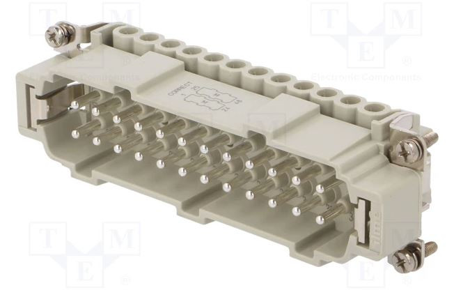 Conector HDC macho CNE 24 pin 24+PE tamaño 104.27 Ilme. Mod. CNEM24TN
