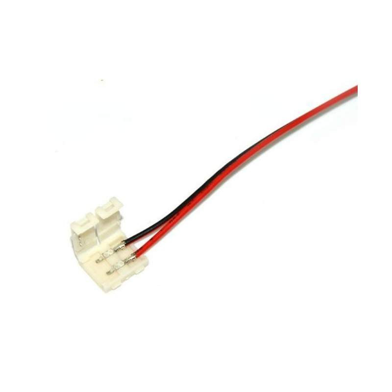 Conector para Tira de LED Monocromo 8mm + cable con puntas prestañeadas. Mod. LM2051