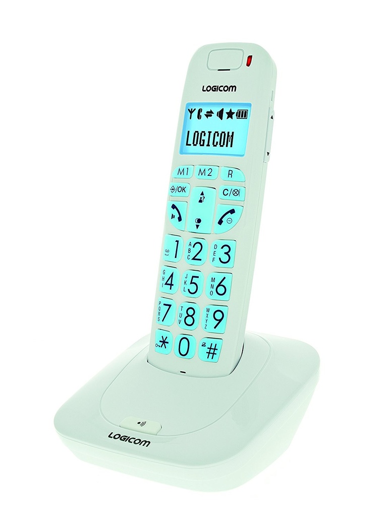 Teléfono inalámbrico con pantalla, color blanco Logicom. Mod. CONFORT 150