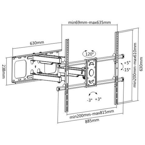 Soporte TV doble brazo 32"-90" CROMAD. Mod. CR0933