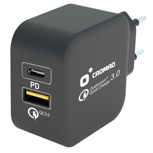 [CR1011ENU] Cargador de Corriente Tipo C + QC 3.0 18W CROMAD. Mod. CR1011