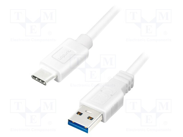 Conexión USB macho a USB tipo C 3.0 2 metros blanco. Mod. CU2607