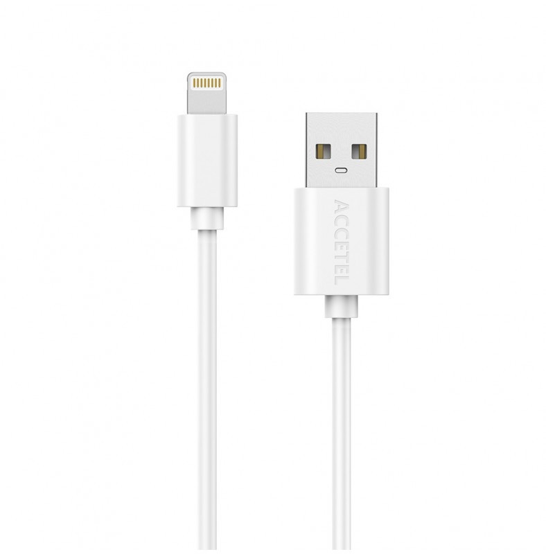 [CXU201310] Conexión USB Iphone 2.1A blanco 1metro Accetel. Mod. CU1603